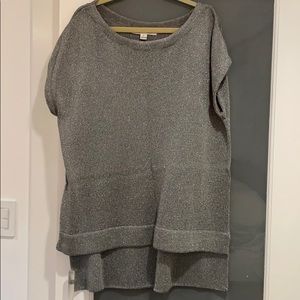 diane von furstenburg metallic silver sweater